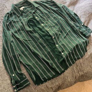 NWT Madewell Satin Oversized Boyshirt in Stripe (XS)